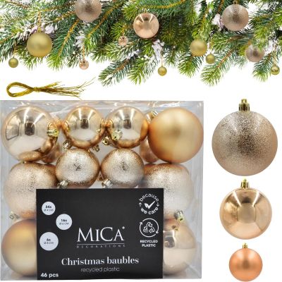 7. BOMBKA DEKORACYJNA PLASTIKOWA BEZPIECZNA 46SZT MICA COPPER