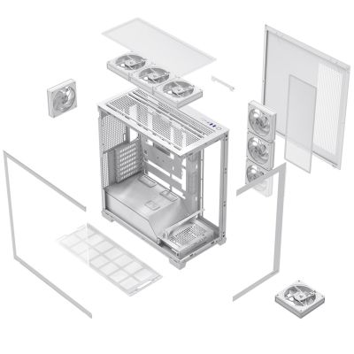 12. MODECOM OBUDOWA VOLCANO STELLAR PLUS ARGB MIDI 8F WHITE