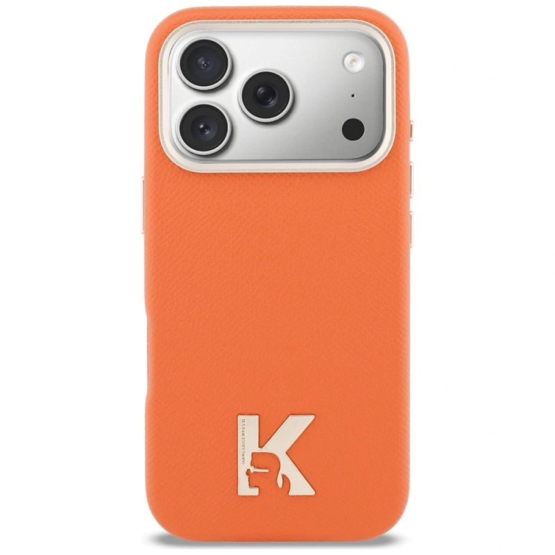 3. Etui Karl Lagerfeld Karl Head Logo MagSafe na iPhone 17 Pro Max - pomarańczowe