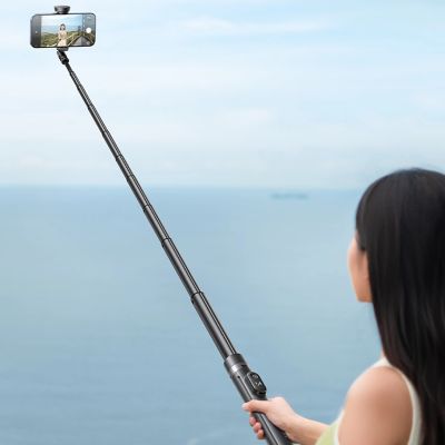 12. Premium selfie stick Wozinsky WRZP1 z automatycznie rozkładanymi nóżkami, funkcja statywu, 1,7m - czarny