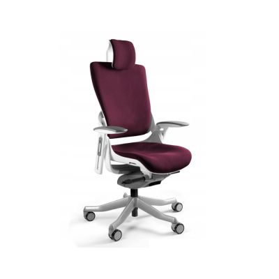 Fotel biurowy Wau 2 BL403 tkanina burgundy/biały