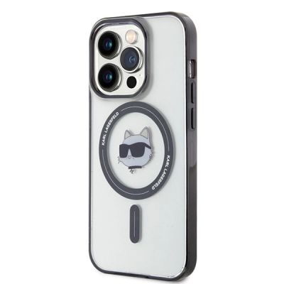 9. Etui Karl Lagerfeld IML Choupette's Head MagSafe na iPhone 15 Pro - przezroczyste