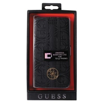 4. Etui Guess 4G Heritage Book Universal L 4.6" - 5.2" - czarne