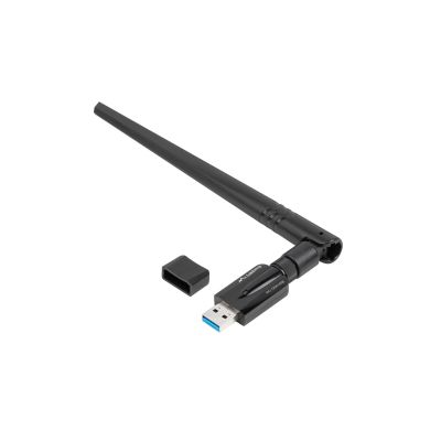 7. LANBERG BEZPRZEWODOWA KARTA SIECIOWA USB NC-1200-WIE AC1200 USB 3.0 DUAL BAND