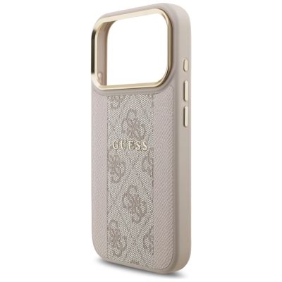 6. Etui Guess 4G Stripe MagSafe na iPhone 17 Pro - różowe