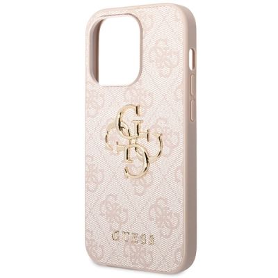 6. Etui Guess 4G Big Metal Logo na iPhone 15 Pro - różowe