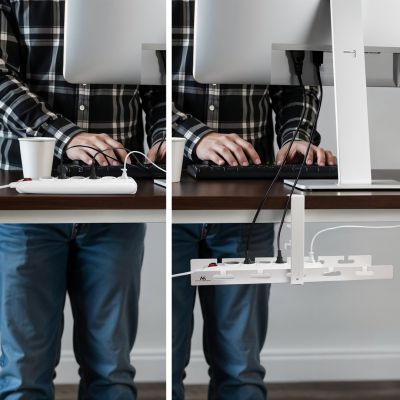 9. MACLEAN ORGANIZER PODBIURKOWY NA KABLE, MAX. OBCIĄŻENIE 5KG, BIAŁY MC-105 W