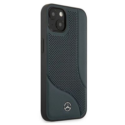 4. Etui Mercedes Leather Perforated Area na iPhone 13 mini - granatowe
