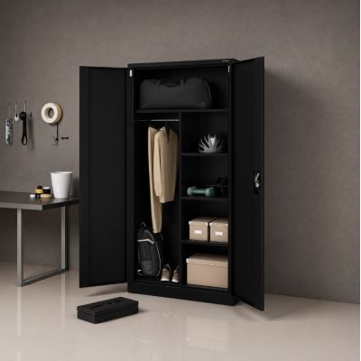 7. Iron Mate Szafa Gospodarcza Metalowa SATURN 185x90x45 Czarna RAL9005