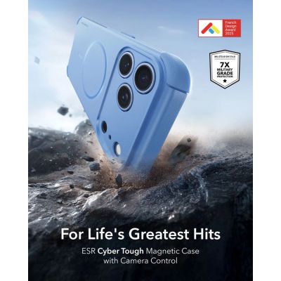 2. Etui ESR Cyber Tough MagSafe na iPhone 18 Pro Max / 17 Pro Max - jasnoniebieskie