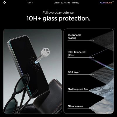 8. Szkło hartowane Spigen Glas.tR EZ Fit Pro HD 2-Pack prywatyzujące na Google Pixel 10 / 11