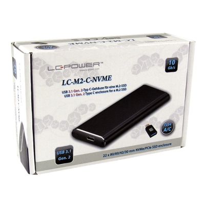 10. LC-Power LC-M2-C-NVME obudowa do dysków twardych Obudowa SSD Czarny M.2