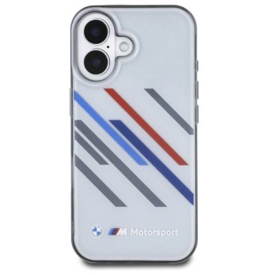 3. Etui BMW Motosport IML Random Stripes na iPhone 16 - szare