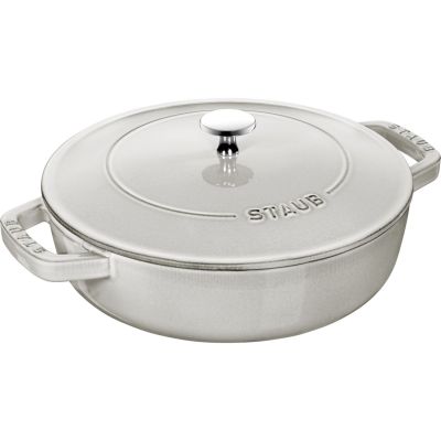 Głęboka patelnia do duszenia z pokrywką Staub - 24 cm, Biała trufla