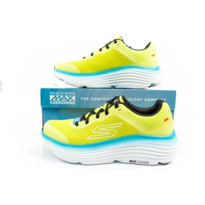 10. Skechers Max Cushioning buty męskie sportowe do biegania lekkie  limonkowe