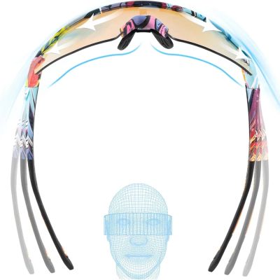 5. Okulary rowerowe Rockbros fotochromowe z ochroną UV i wkładką korekcyjną - multikolor