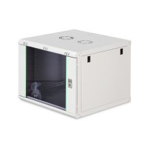 Szafa sieciowa wisząca DYNAmic 19" 9U rack 600x600, drzwi szyba, szary, niedzielona, złożona, 60kg