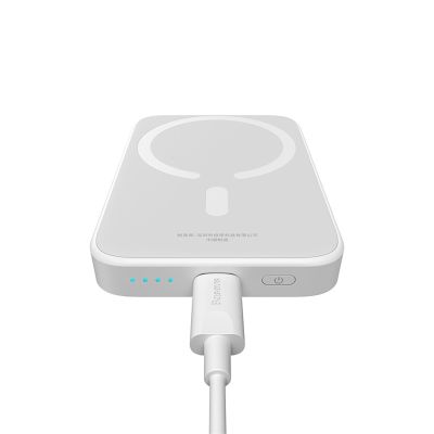 8. Powerbank Baseus Magnetic Mini Air PPCXM06A 6000mAh 20W z kablem Simple Series USB-C - biały