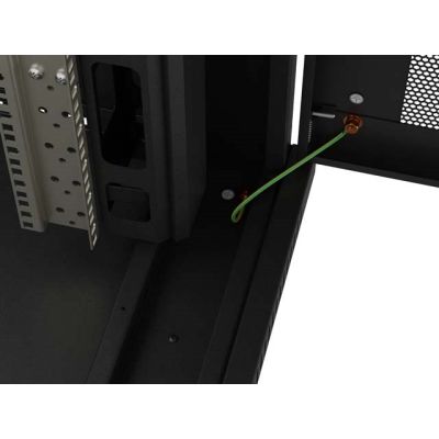 14. Szafa instalacyjna rack stojąca 19" 22U 800x1200 czarna drzwi perforowane Lanberg (flat pack)