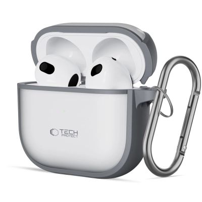 Etui Tech-Protect Slim Hook na AirPods 4 - szare