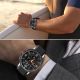 7. Pasek Tech-Protect Nylon Stripe na Samsung Galaxy Watch 40 / 44 / 46 mm - czarno-pomarańczowy