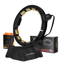 Zestaw Hula Hop Magnetyczny Black/Gold HHM13 z Licznikiem HMS + Pas Wyszczupłający BR163 Black