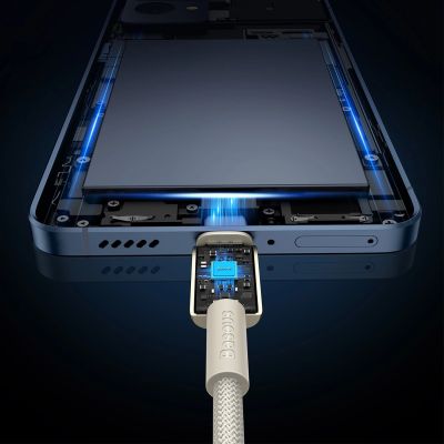 7. Kabel Baseus Tungsten Gold USB-C / USB-C 100W 2m - złoty