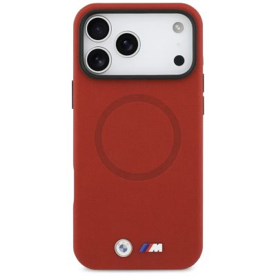 3. Etui BMW M FW Metal Logo MagSafe na iPhone 17 Pro Max - czerwone