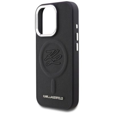 6. Etui Karl Lagerfeld Initial & Metal Logo MagSafe na iPhone 16 Pro - czarne