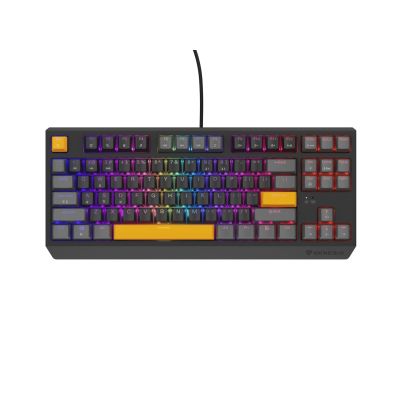 3. GENESIS Thor 230 TKL klawiatura Gaming USB + RF Wireless + Bluetooth QWERTY Czarny, Szary, Pomarańczowy