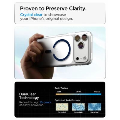 7. Etui Spigen Ultra Hybrid MagSafe na iPhone 18 Pro Max / 17 Pro Max - przezroczysto-granatowe