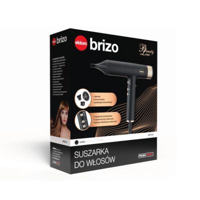 19. ELDOM SUSZARKA DO WŁOSÓW HT270 BRIZO 2000W TECHNOLOGIA SUPER-SILENT 3 OZIOMY NADMUCHU,JONOZACJA FUNKCJA AUTO-CLEANING; FUNKCJ