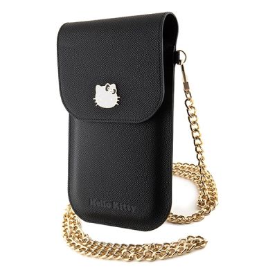 4. Torebka Hello Kitty Leather Metal Logo Chain - czarna