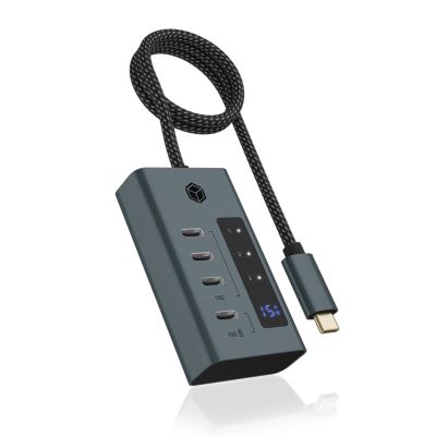 2. ICY BOX IB-HUB1454-C31 USB 3.2 Gen 1 (3.1 Gen 1) Type-C 10000 Mbit/s Niebieski, Szary
