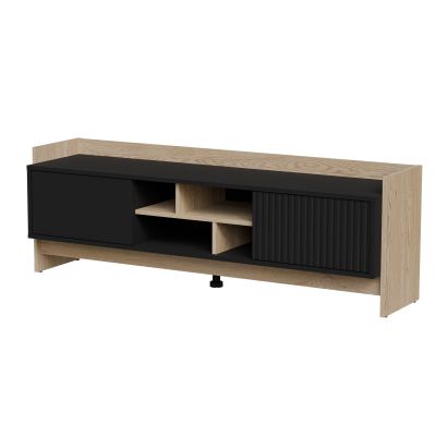 Szafka RTV PORTO 2D 150x38x50 dąb/czarny