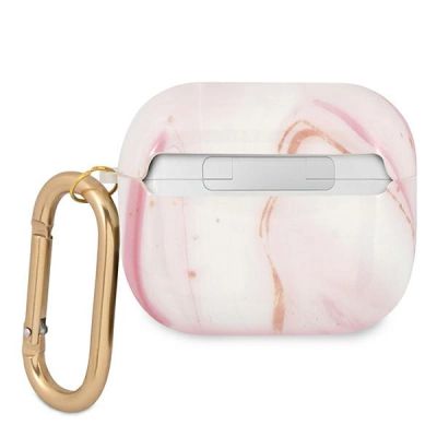 2. Etui Guess Marble Collection na AirPods 3 - różowe