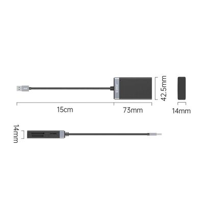4. Czytnik kart pamięci Orico CL4D-A3 USB-A 3.0 SD microSD CF MS 5 Gb/s - czarno-srebrny