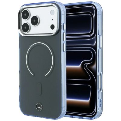 Etui Mercedes Double Layer Iconic Logo MagSafe na iPhone 18 Pro Max / 17 Pro Max - ciemnoszare