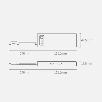 23. HUB Baseus Metal Gleam 6w1 USB-C - USB-C PD 100W 1x HDMI 4K 30Hz 3x USB-A 3.2 1x RJ45 - szary