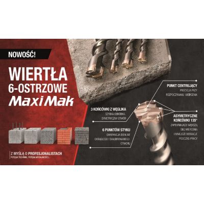 Wiertło MAKITA SDS MAX 24x1360x1500mm MAXI MAK 6-ostrzowe