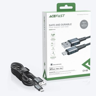 12. Acefast kabel MFI USB - Lightning 1,2m, 2,4A czarny (C1-02 black)