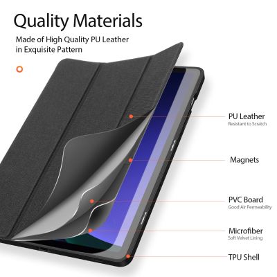 7. Etui Dux Ducis Domo z klapką i smart sleep na Samsung Galaxy Tab S9 - czarne
