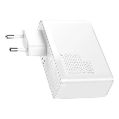 7. Baseus GaN2 Pro szybka ładowarka sieciowa 100W USB / USB Typ C Quick Charge 4+ Power Delivery biały (CCGAN2P-L02)
