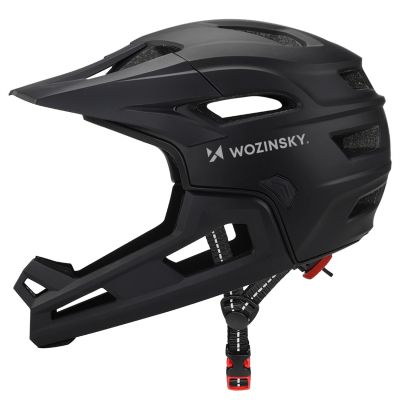 6. Kask rowerowy fullface Wozinsky z odpinanym daszkiem lekki 57-62 cm - czarny