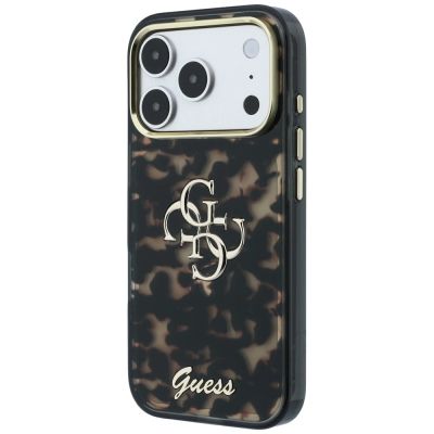 2. Etui Guess IML 4G Script Metal na iPhone 17 Pro Max / 18 Pro Max - czarno-brązowe
