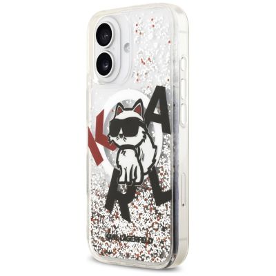 2. Etui Karl Lagerfeld Liquid Glitter Choupette Logo MagSafe na iPhone 17 - przezroczyste