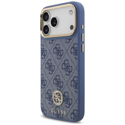 2. Etui Guess 4G Strass Logo MagSafe na iPhone 18 Pro Max / 17 Pro Max - niebieskie