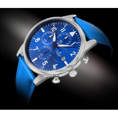 2. Zegarek Męski Giewont Chronograph Sapphire Niebieski GW5630-A5