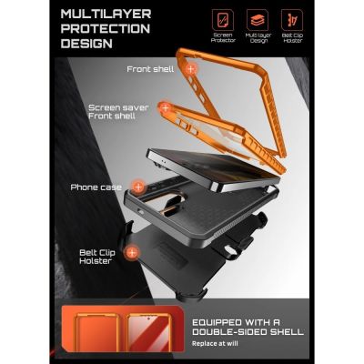 5. Etui Supcase Unicorn Beetle Pro Mag MagSafe 2-set na Samsung Galaxy S26 Ultra - czarno-pomarańczowe