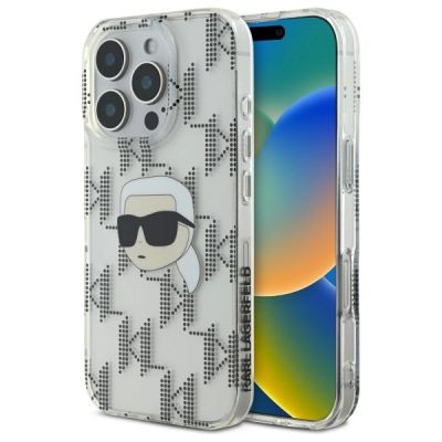 Etui Karl Lagerfeld IML Karl Head Electroplated na iPhone 16 Pro - przezroczyste